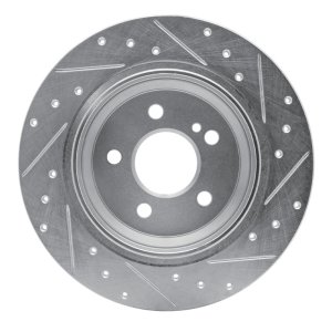 Mercedes-Benz S400 Brake Rotor (1) - Rear Left - R1 Concepts - Drilled & Slotted - Silver - `07-`13